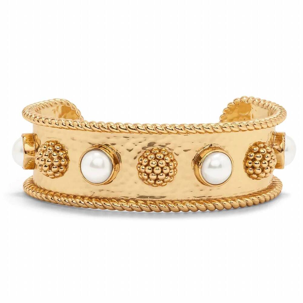 NEW CAPUCINE DE WULF women's berry gem cuff bracelet in pearl